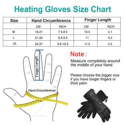 Rishaw Guantes Calefactores Eléctricos con Batería Recargable,Guantes Térmicos,3.7 V 4000 mAh 3-Modos de Calefacción,Guantes Impermeables con Pantalla Táctil,Adecuados para Actividades al Aire Libre