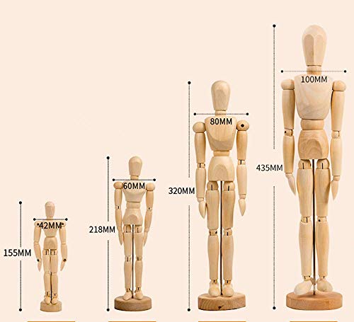 Rmeet Maniqui Dibujo,12 Pulgadas Maniquies Articulado en Madera Masculino Conjunto de Muñecos Maniquí para Decoración Ilustraciones Dibujo Pintura