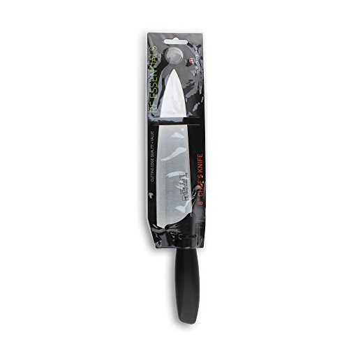 Rockingham Forge Essentials - Cuchillo para Cocinero con Hoja de Acero Inoxidable, 20,3 cm, Color Negro