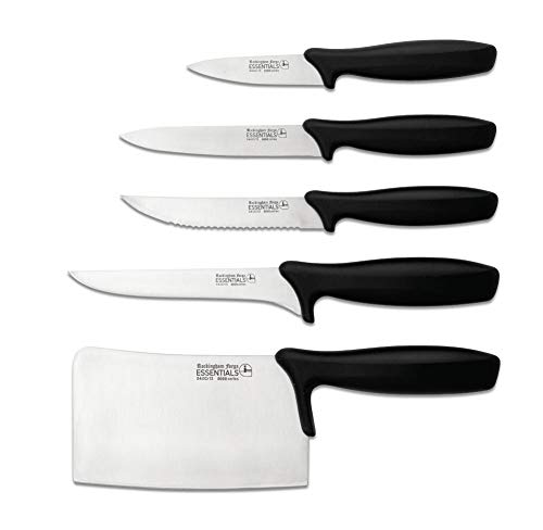 Rockingham Forge Essentials - Cuchillo para Cocinero con Hoja de Acero Inoxidable, 20,3 cm, Color Negro