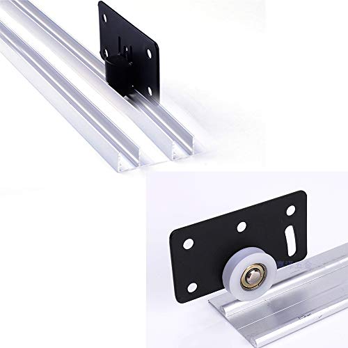 Rodillo de Puerta Corrediza, Tiberham Rueda de Rodillo de Nylon de 30 mm de Diámetro, Corredores de Puerta de Servicio Pesado Kits de Panel de Riel de Engranaje (4 Pares)