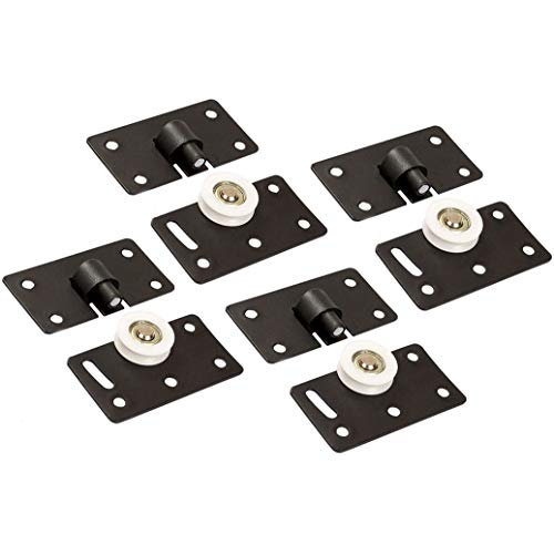 Rodillo de Puerta Corrediza, Tiberham Rueda de Rodillo de Nylon de 30 mm de Diámetro, Corredores de Puerta de Servicio Pesado Kits de Panel de Riel de Engranaje (4 Pares)