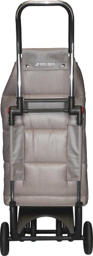 Rolser Logic Tour PAC048, Carro de la compra con 4 ruedas (aluminio ligero), diseño acolchado, color Champagne, 39,5 x 32,5 x 105,5 cm, 43 litros