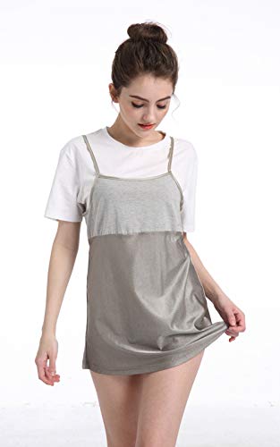 Ropa De Maternidad Camiseta Sin Mangas De Protección Contra Radiación Electromagnética, Delantal De Fibra De Plata 100% Vestidos De Protección Contra Radiación Para Embarazadas,Plata