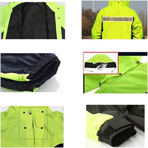 Ropa impermeable- Traje De Lluvia Para Hombres Ropa Impermeable (Chaqueta Para La Lluvia Y Pantalones De Lluvia Ajustados) Adultos Trabajo En El Exterior Moto Golf Pesca ( Color : Red , Size : XL )