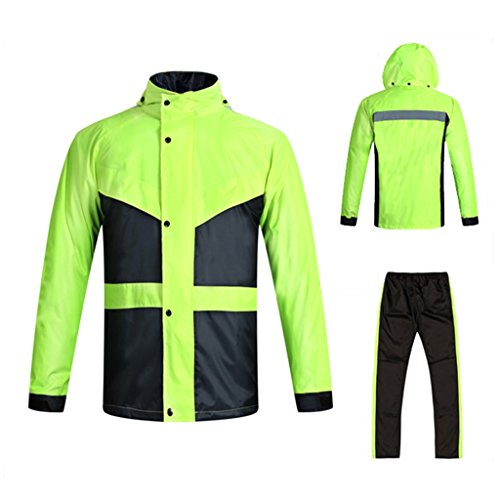 Ropa impermeable- Traje De Lluvia Para Hombres Ropa Impermeable (Chaqueta Para La Lluvia Y Pantalones De Lluvia Ajustados) Adultos Trabajo En El Exterior Moto Golf Pesca ( Color : Red , Size : XL )