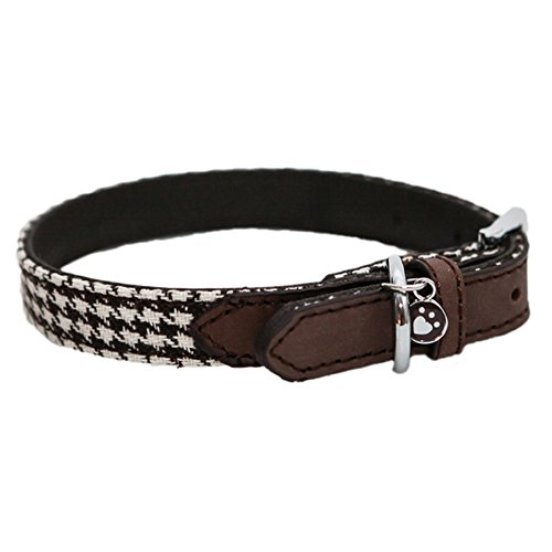 Rosewood - Collar con estampado de pata de gallo modelo Wag N Walk para perro (41/51cm) (Marrón)