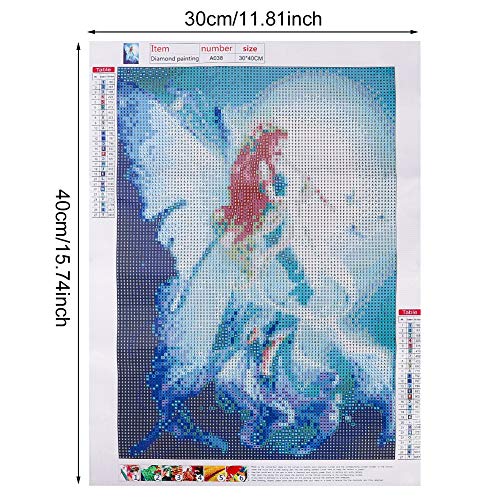 Rubywoo&chili 3Pcs 5D Diamond pintura, Flor Reina Elfo DIY Diamond Art kit, pintura de diamante conjunto para decoración de la pared del hogar (40 * 30 cm)