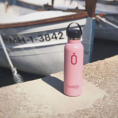 Runbott Botella Termo Ceramica - Rosa - Acero térmico sin BPA con Recubrimiento Interno de cerámica