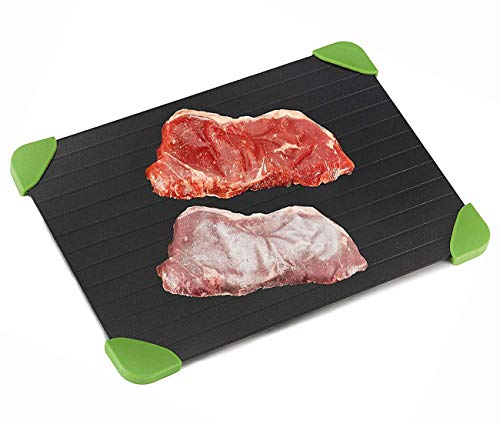 Ruosaren - Bandeja de descongelación antiadherente para descongelar, no requiere electricidad, hasta 3 veces más rápido para la carne y los alimentos congelados.