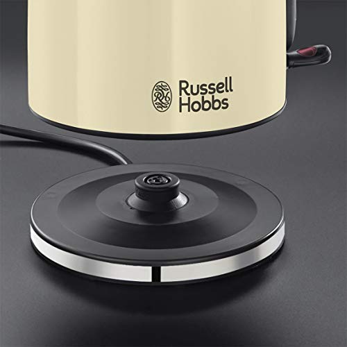 Russell Hobbs Colours Plus - Hervidor de Agua Eléctrico (2400 W, 1,7 litros, Acero Inoxidable, Crema) - ref. 20415-70