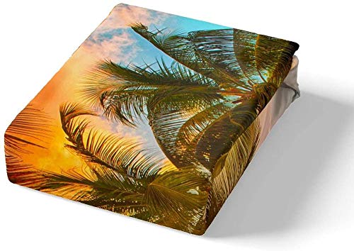 Rvvaceo® Juego de Funda nórdica con Estampado de edredón 3D Familia Impresa con Ropa de Cama y Cierre de Cremallera para niños, niños, Adultos, Microfibra Individual Playa Paisaje Puesta de Sol cocot