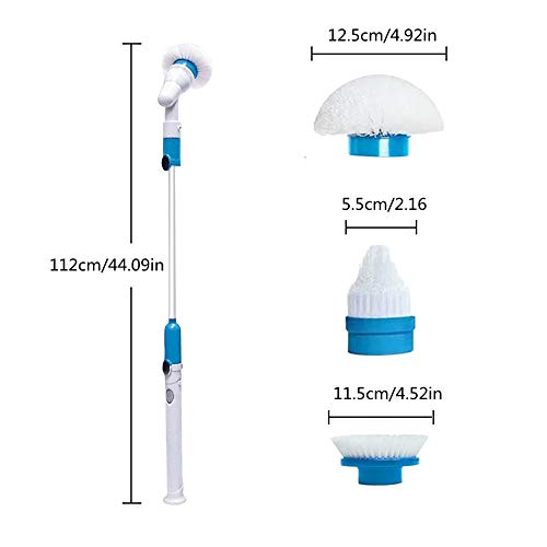 RWGG Fregadora rotativa eléctrica, Fregadero inalámbrico para bañeras y baldosas, Limpiador de Superficies eléctrico Multifuncional, Adecuado para Piscinas, baños y aseos