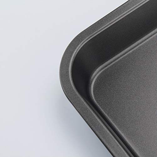 S-TROUBLE Sartén Antiadherente para Pizza, Utensilios para Hornear, Bandeja Cuadrada Profunda de Acero al Carbono, Molde para Pasteles, Herramientas para Hornear de Cocina