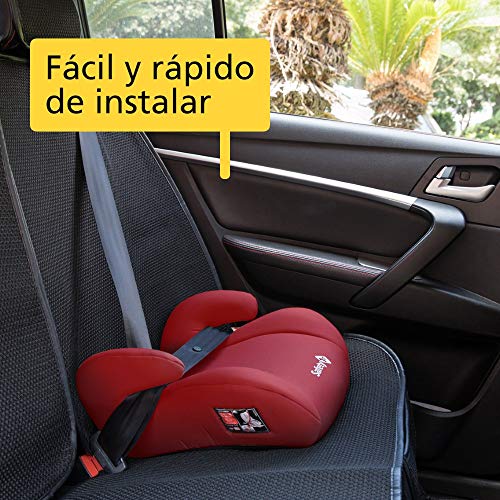 Safety 1st Manga Safe Elevador, Silla de coche grupo 3, Alzador para niños 3-12 años (15-36 kg), color Red