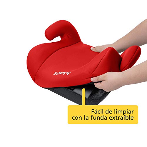 Safety 1st Manga Safe Elevador, Silla de coche grupo 3, Alzador para niños 3-12 años (15-36 kg), color Red