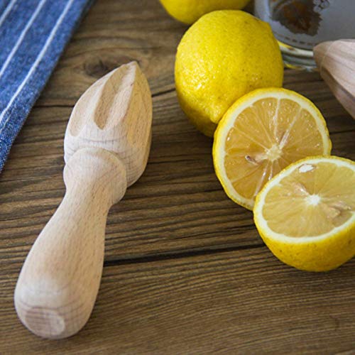 Saijer Exprimidor Limón, Manual De Limón De Acero Inoxidable & Madera Citrus Press con Contenedor 500 ml Zumos Lemon Squeezer para Hacer Zumo Ensalada Bebida 3 PCS