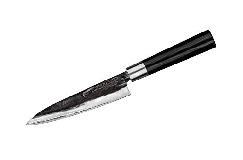 Samura Super - Cuchillo de cocina japonés profesional de 5 capas (162 mm) Dureza 60 HRC…