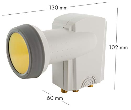 SCHWAIGER -395- Quattro LNB con protección solar | para multiinterruptores | tapa de LNB extremadamente resistente al calor | multialimentación adecuada con protección climática y contactos dorados