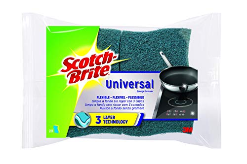 Scotch-Brite Estropajo Laminado XXL Universal con Esponja Celulósica, Compuesto, Azul, 7x8x8 cm, 2 Unidades