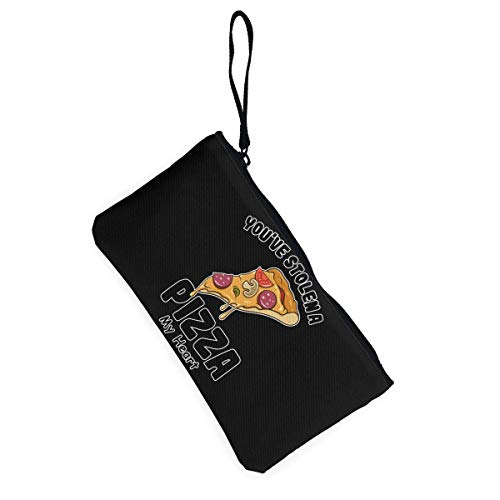 SDFGJ Has robado una Pizza My Heart Monedero de Lona Monedero Monedero Novedad Monedero Monedero Bolsa de teléfono móvil con Cremallera