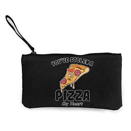 SDFGJ Has robado una Pizza My Heart Monedero de Lona Monedero Monedero Novedad Monedero Monedero Bolsa de teléfono móvil con Cremallera