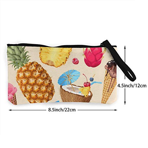 SDFGJ Helado de Aguacate Gafas de Sol Piña Mujeres y niñas Monedero de Lona de Moda Lindo Monedero Monedero con Cremallera Monedero pequeño Carteras para Llavero Bolsas de Viaje de Dinero