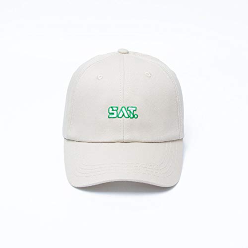 sdssup Nuevo Verano ins Cap Hombres y Mujeres Salvaje pequeño Fresco Curvo Sombrero Multicolor Letras Bordadas Gorra de béisbol de Color Caqui Ajustable