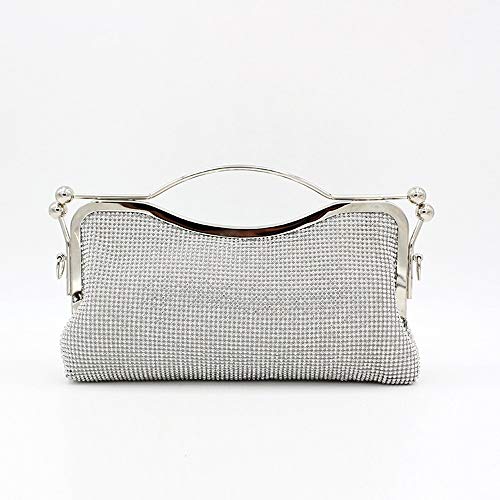 Señoras del Diamante Igualación de Banquete Bolsa de Plata de Gran Capacidad, Vestido de Noche, Bolso - 28.5x5x18.5cm Bolsa de Honda