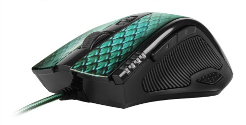 Sharkoon DRAKONIA - Ratón Gaming Láser, 5000 DPI, 11 Botones, Verde