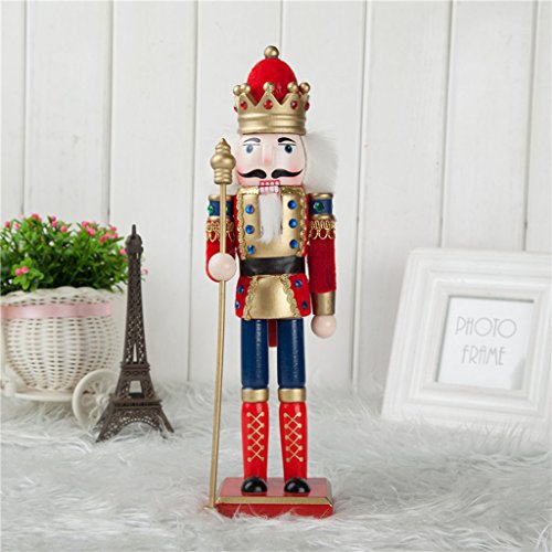 Sharplace 30cm Estatuilla de Figura de Soldado Cascanueces Muñeco de Madera Decoración de Hogar - G