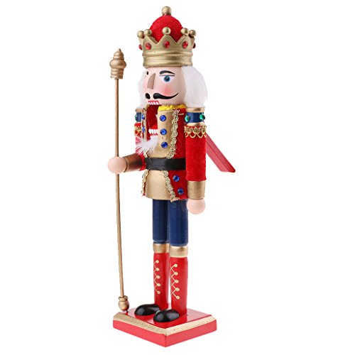 Sharplace 30cm Estatuilla de Figura de Soldado Cascanueces Muñeco de Madera Decoración de Hogar - G