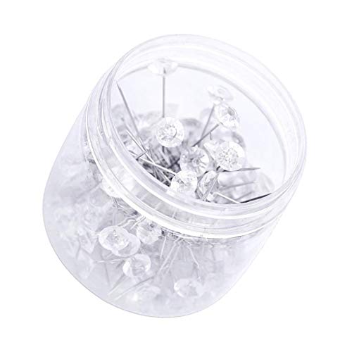 sharprepublic Cabeza De Diamante 100x Pasador De Costura Floristerías Alfileres De Ojal Boda - Plata, 8 × 55mm