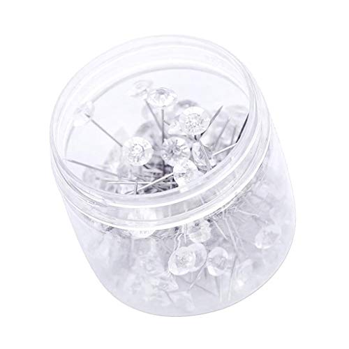 sharprepublic Cabeza De Diamante 100x Pasador De Costura Floristerías Alfileres De Ojal Boda - Plata, 8 × 55mm