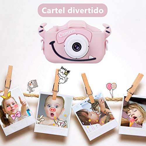 ShengRuHai Cámara de Fotos Digital para Niños,Cámara Digitale Selfie para Niños con Tarjeta de Memoria Micro SD 32GB,HD 1200 MP/1080P Doble Objetivo Regalos de Cumpleaños 3 a 12 años Niños y niñas