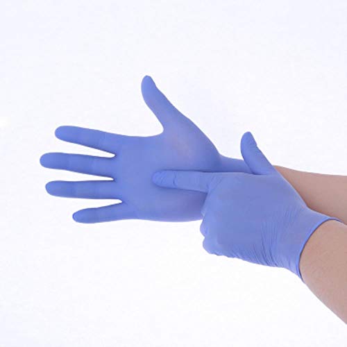 SHOUPI 100 Piezas Guantes de nitrilo Desechables sin Polvo a Prueba de Agua duraderos Guantes de Examen médico de protección médico Especial Cocina casera Especial, púrpura, l