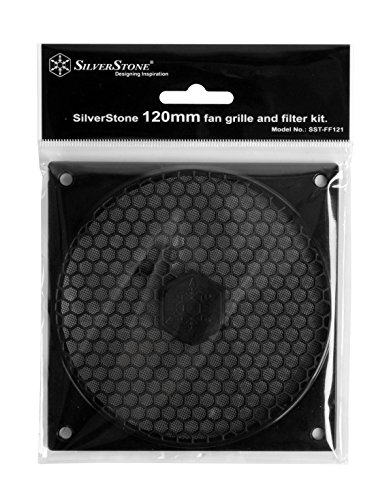 SilverStone SST-FF121B - Rejilla para ventilador de 120mm y filtro de polvo, negro