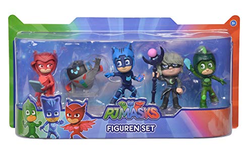 Simba 109402364 PJ Masks - Juego de Figuras de PJ Masks, héroes en Pijama y Villanos, 5 Figuras de acción de 8 cm para niños a Partir de 3 años