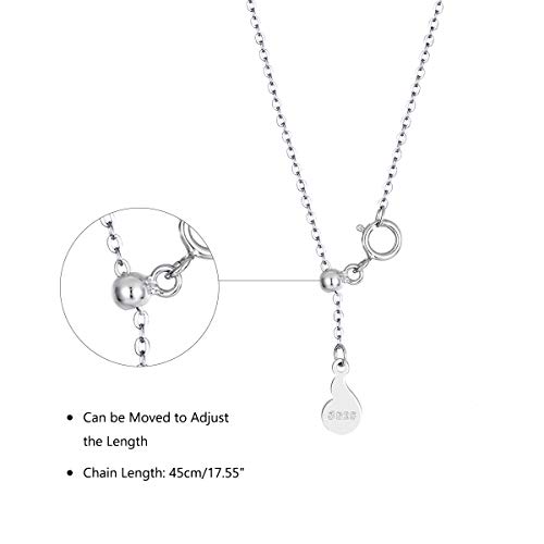 SIMPLOVE Plata de Ley 925 Mujer Collares 12 Constelaciones Colgantes Signos Astrológicos Zodiacos para el Cumpleaños Día de la Madre Joyas de Regalo 16.5"+1.2"