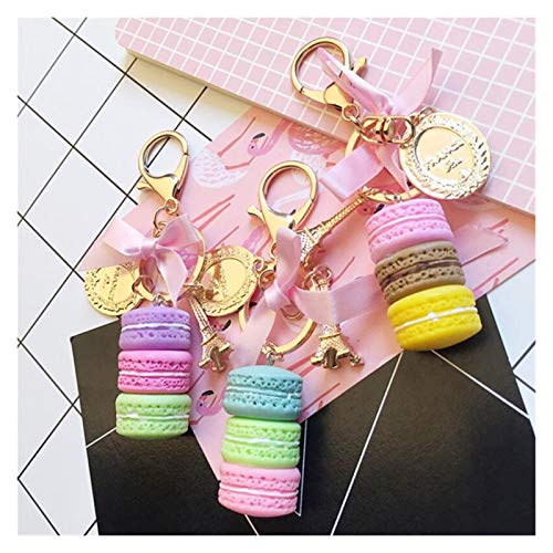 Siqikeji Llavero 20pcs / Lot de la joyería de Moda Las niñas Llavero del macarrón Clave Torta Modelo Colgante del Ornamento Llavero Bolsas Accesorios for Las Mujeres (Color : Mixed Colors)