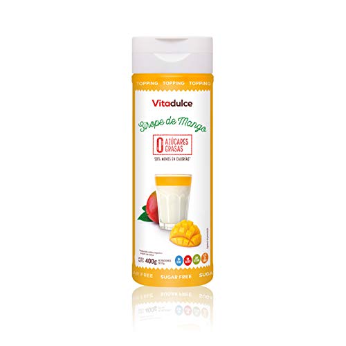 Sirope de mango sin azúcar, Topping de mango, Sirope bajo en calorías 400 gr - Vitadulce