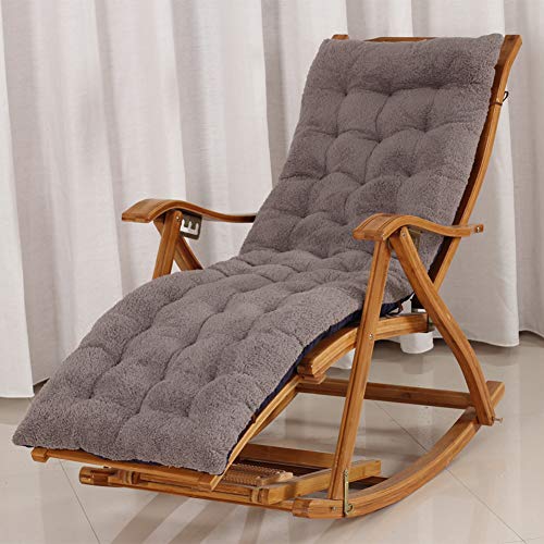 SKRCOOL Lana Cojín De Silla Larga para,Espalda Alta Cojin Tumbona Jardin,Recambio Cojín De Asiento Reclinable con Cama Jardín,para El Jardín Patio Piscina Gris 48x155cm (19x61inch)