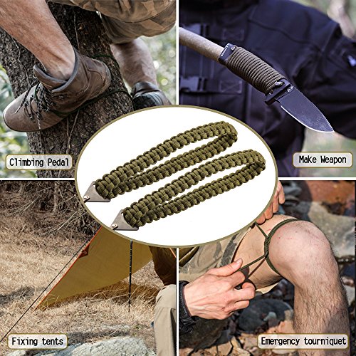 Skyocean Portátil Motosierra de Mano con Mango de Paracord Plegable Sierra de Acero Inoxidable para Ramas Y Pequeños ÁRboles Supervivencia Camping Jardin (36inch-16 Dientes)