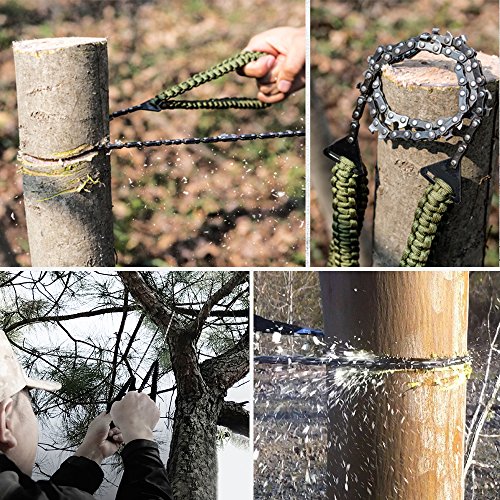 Skyocean Portátil Motosierra de Mano con Mango de Paracord Plegable Sierra de Acero Inoxidable para Ramas Y Pequeños ÁRboles Supervivencia Camping Jardin (36inch-16 Dientes)