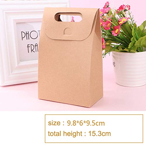 Skyoo 40 bolsas de papel kraft portátiles para pasteles, caramelos, panes, café, té color blanco y marrón Día de la Madre (20 piezas blanco + 20 piezas marrón)