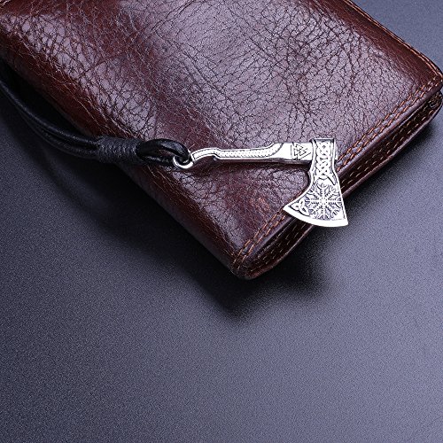 Skyrim Gothic Rune - Pulsera con logo de hacha ajustable con Kont celta y nudo vikingo, diseño pagano