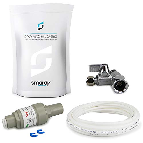 smardy premium kit - Reductor de Presión 2,75 bares (40 psi), válvula de cierre y 5m de tubería 6,35mm (1/4") para frigoríficos, sistemas de filtro de agua