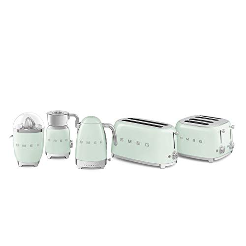 SMEG Calentador de Agua electrico, hervidor KLF04PGEU, 2400 W, 1.7 litros, De plástico, Acero Inoxidable, Verde Pastel