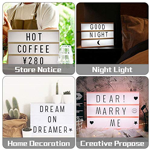 SNAGAROG 104pcs Cinema Light Box Letters 65x35mm Led Cinema Board Light Box Reemplazo de letras y números Símbolos para A3 A4 A5 Cinematic Lamp Box (Negro)