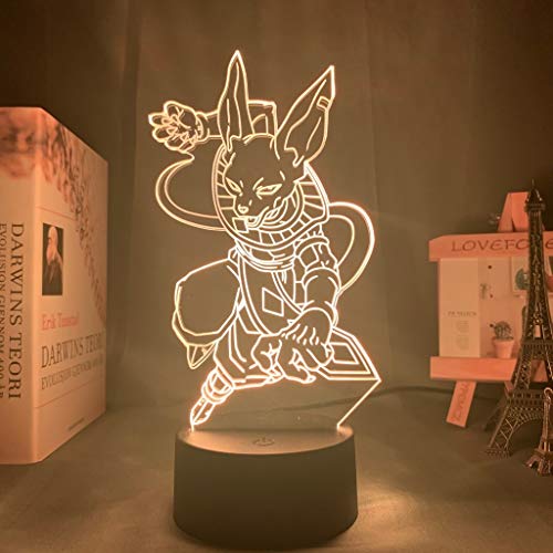 (Solo 1) Anime Dragon Ball Super Birusto LED luz de noche para niños lámpara de decoración de dormitorio para niños Dragon Ball Z lámpara de mesa regalo